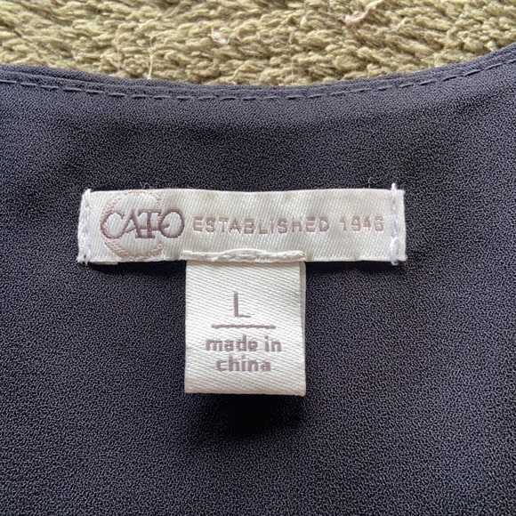 NWOT Cato Rich Black Lined Sheer Top Size Large - Picture 7 of 9